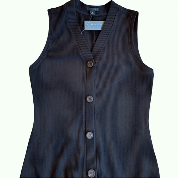 Ann Taylor Black Midi Sheath Dress NWT Medium Petite - Picture 2 of 8